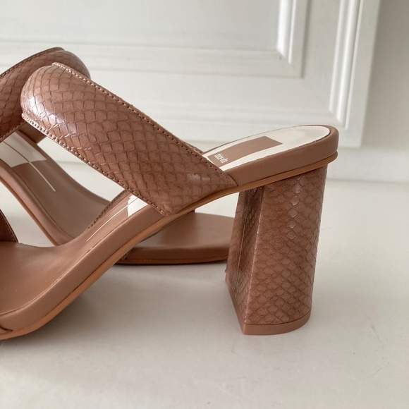 NWOT Dolce Vita Pascoe Square Toe Brown Snake Print Heels Sz 8.5 - Picture 3 of 7